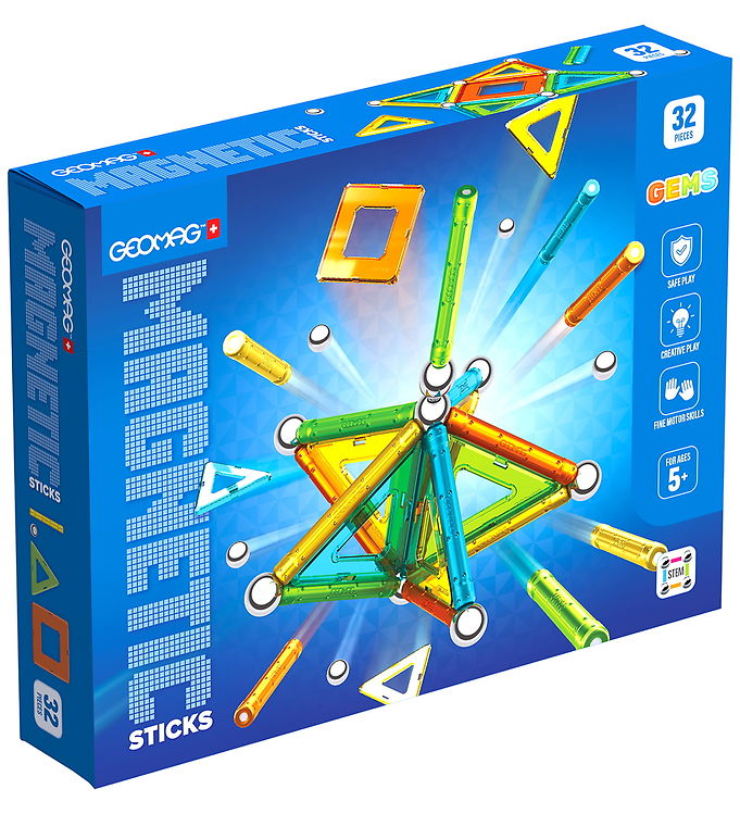 Gemag Magnetsæt - Sticks - 32 Dele