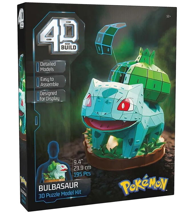 4D Puzzles Puslespil - Pokémon - 23,9 cm - Bulbasaur