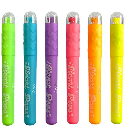 Ooly Overstregningstuscher - 6 stk - Heart Pops Neon