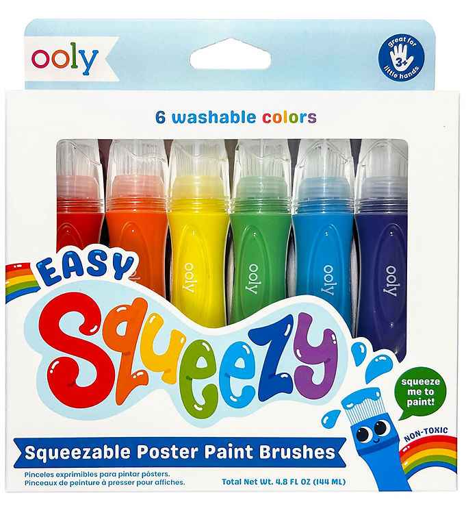 Ooly Plakatmaling m. Pensel &#8211; 6 stk &#8211; Easy Squeezy