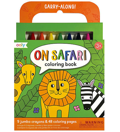 Ooly Crayons and Colouring Book - Safari - Carry Along
