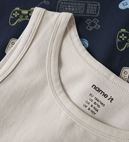 Name It Undertrøjer - Noos - NkmTank - 2-pak - Navy Blazer/w/Pum