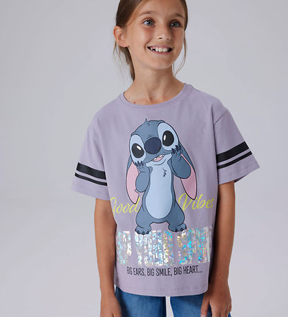 Name It T-shirt - NkfDymi - Stitch - Lavender Gray
