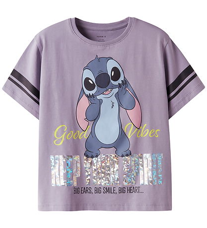 Name It T-shirt - NkfDymi - Stitch - Lavender Gray