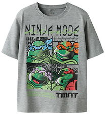 Name It T-shirt - NkmDon - Turtles - Grey Melange