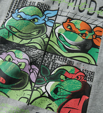 Name It T-shirt - NkmDon - Turtles - Grey Melange