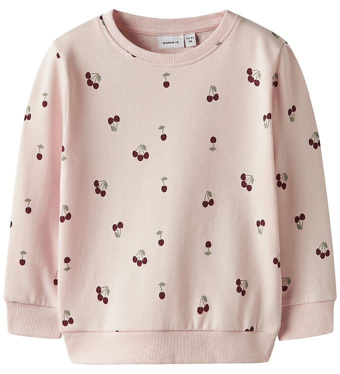 Name It Sweatshirt - Noos - NmfValba - Crystal Pink m. Kirsebær