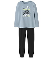 Name It Nattøj - 2-Delt - Noos - NkmNightset - Dusty Blue/ Black
