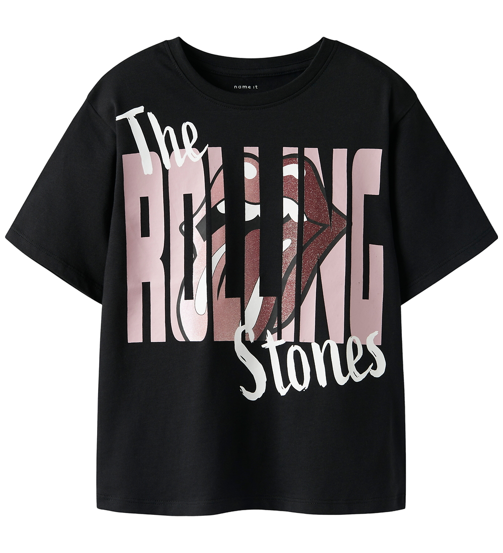 Name It T-Shirt - NkfDyba - Rolling Stones - Schwarz - Name It - 7-8 Jahre (122-128) - T-Shirts