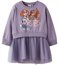 Name It Kjole - Sweat/Tyl - NmfJara - Paw Patrol - Lavender Gray
