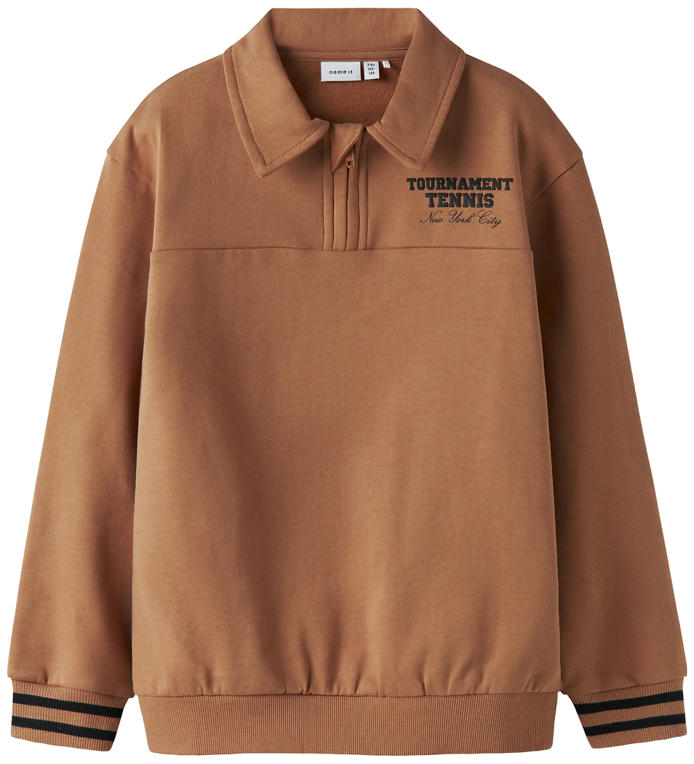 Name It Sweatshirt - Polo - NkmTrent - Toasted Coconut - Name It - 7-8 Jahre (122-128) - Sweatshirts