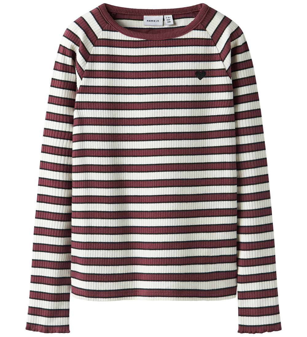 Name It Bluse - Rib - NkfTala - Oxblood Red - Name It - 6 Jahre (116) - Blusen