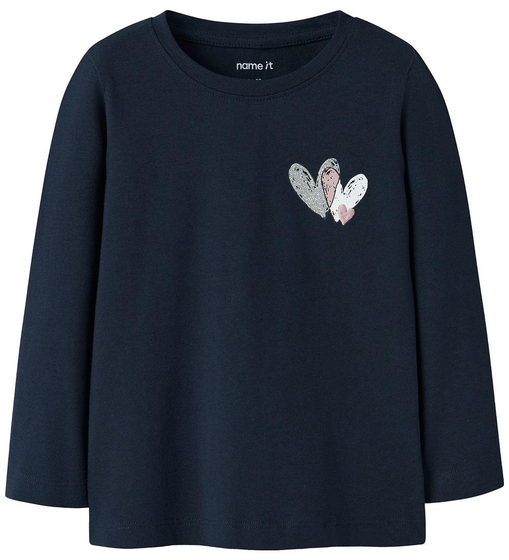 Name It Bluse - NmfTeartas - Navy Blazer m. Print - Name It - 3 Jahre (98) - Blusen
