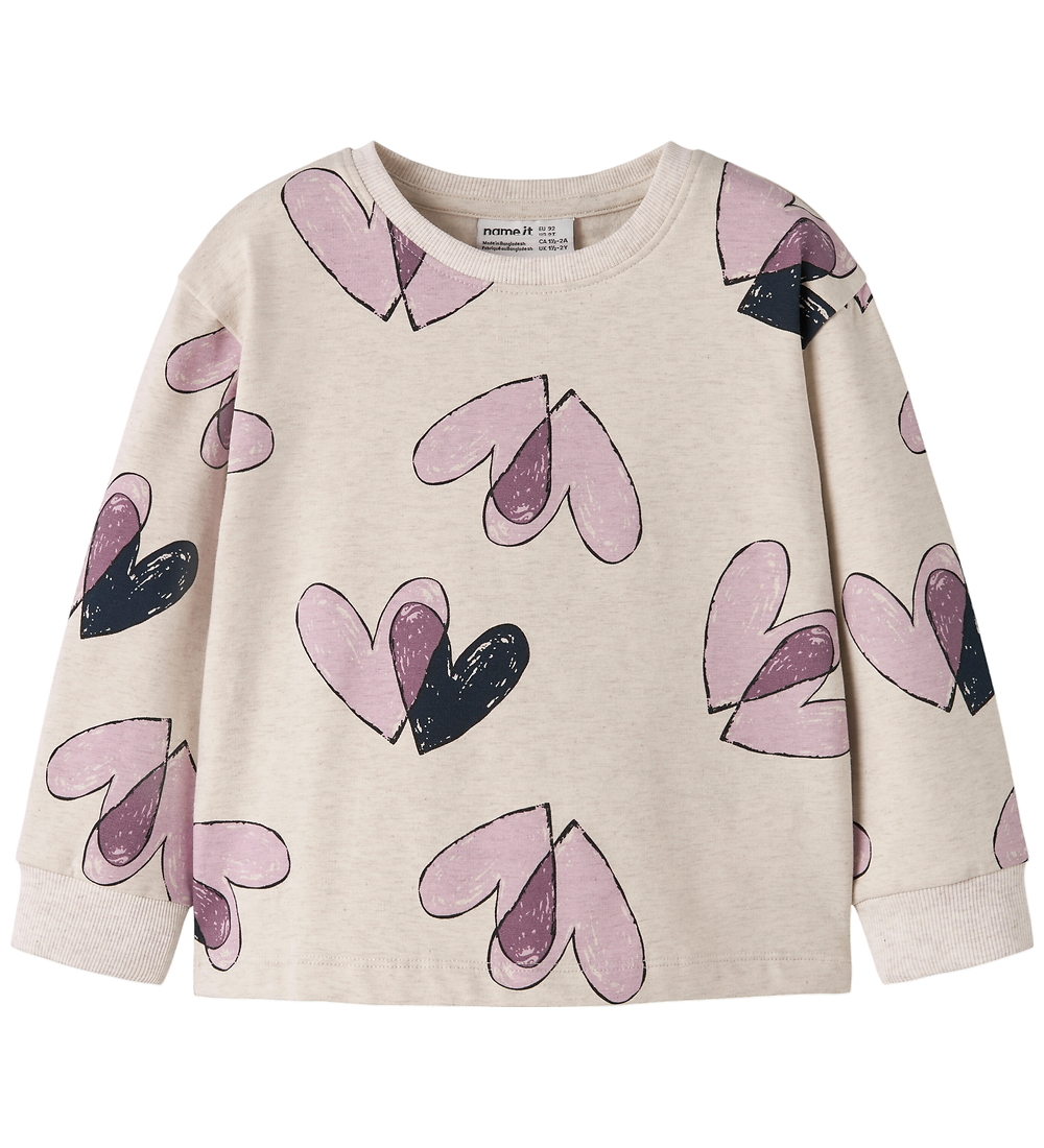 Name It Bluse - NmfTeart - Peyote Melange m. Print - Name It - 3 Jahre (98) - Blusen