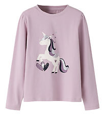 Name It Bluse - NmfTearta - Dawn Pink m. Enhjørning