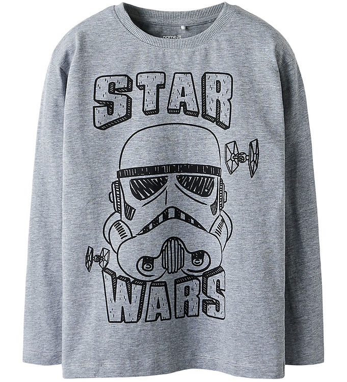 Name it Bluse - NkmVolt - Starwars - Gråmeleret m. Stormtrooper