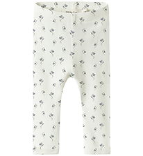 Lil Atelier Leggings - NmfGayo - Coconut Milk/BELL FLOWER
