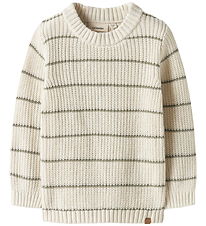 Lil Atelier Bluse - Strik - NmmEmlen - Coconut Milk/STRIPES