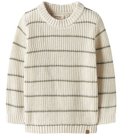 Lil Atelier Bluse - Strik - NmmEmlen - Coconut Milk/STRIPES