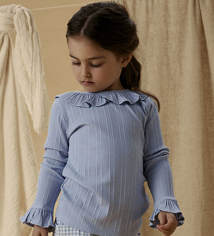 Lil Atelier Bluse - Rib - NmfTansy - Zen Blue