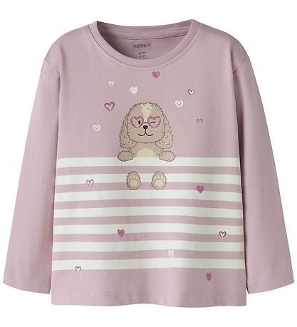 Name It Bluse - NmfValiane - Dawn Pink/Dog Heart Stripe