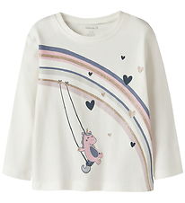 Name It Bluse - NmfValiane - Cloud Dancer/Unicorn Rainbow