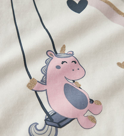 Name It Bluse - NmfValiane - Cloud Dancer/Unicorn Rainbow