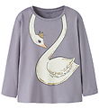 Name It Bluse - NmfValiane - Lavender Gray/Swan Princess