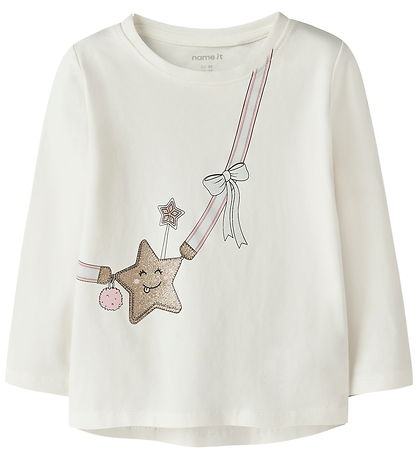 Name It Bluse - NmfVix - Cloud Dancer/Star Bag