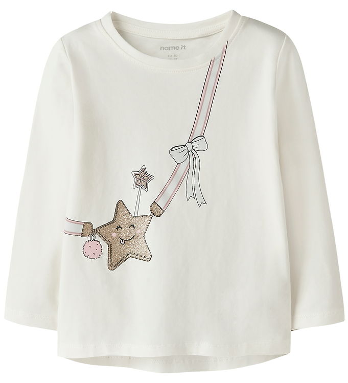Name It Bluse - NmfVix - Cloud Dancer/Star Bag