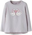 Name It Bluse - NmfVix - Lilac Marble/Swan Heart