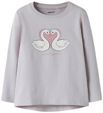 Name It Bluse - NmfVix - Lilac Marble/Swan Heart