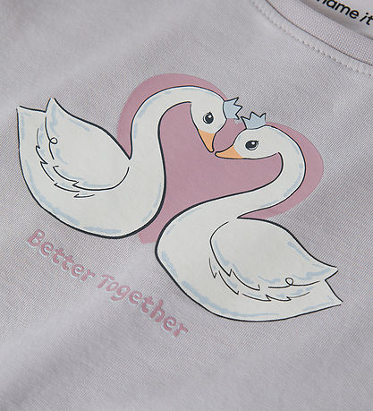 Name It Bluse - NmfVix - Lilac Marble/Swan Heart