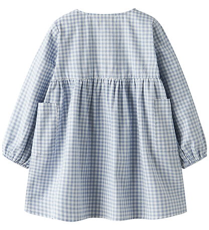 Lil' Atelier Kjole - Loose - NmfTallula - Zen Blue/Hvidternet