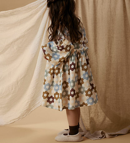 Lil' Atelier Kjole - Loose - NmfTalia - Coconut Milk m. Blomster