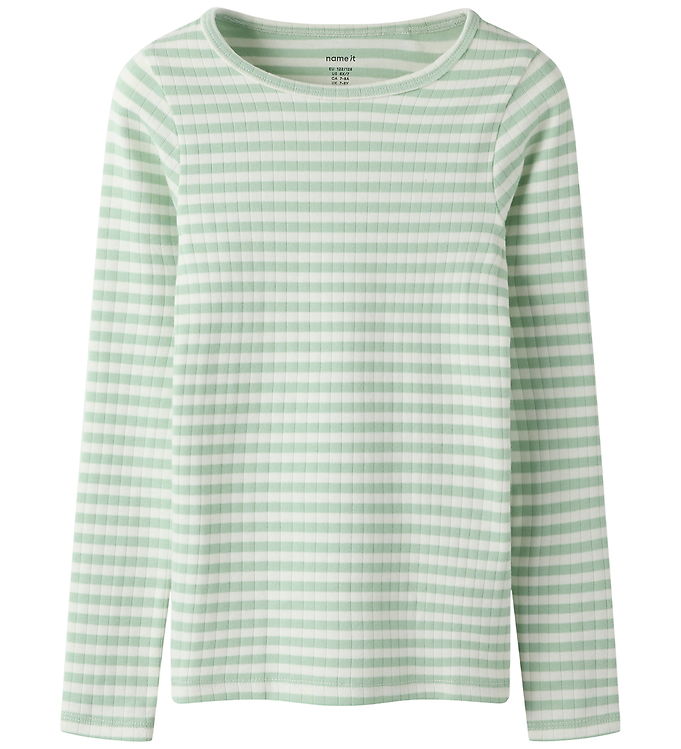 Name It Suraja - Børne Bluse - Rib - Blå/Hvid