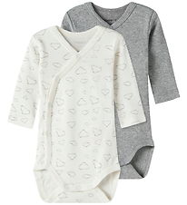 Name It Slå-om Body l/æ - Noos - 2-pak - NbnBody - Jet Stream/w/