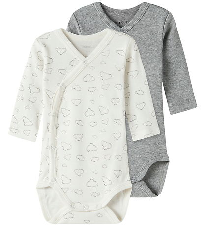 Name It Slå-om Body l/æ - Noos - 2-pak - NbnBody - Jet Stream/w/