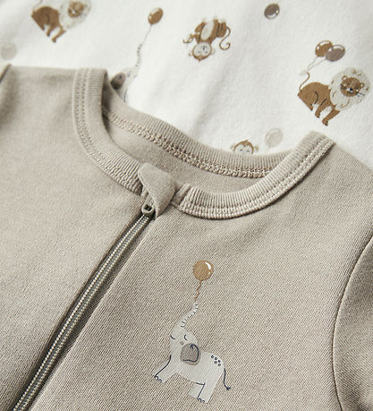 Name It Natdragt - Noos - 2-pak - NbnNightsuit - Jet Stream/w/ A