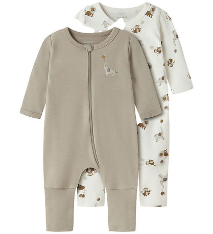 Name It Natdragt - Noos - 2-pak - NbnNightsuit - Jet Stream/w/ A