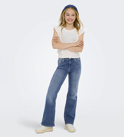 Kids Only Bukser - KogJuicy Life Flared - Medium Blue Denim