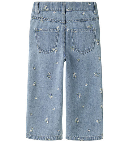 Name It Bukser - NmfRose - Light Blue Denim/FLOWER EMB