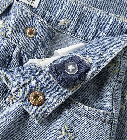 Name It Bukser - NmfRose - Light Blue Denim/FLOWER EMB
