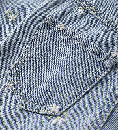 Name It Bukser - NmfRose - Light Blue Denim/FLOWER EMB