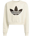 adidas Originals Sweatshirt - Cropped - Cream White m. Logo