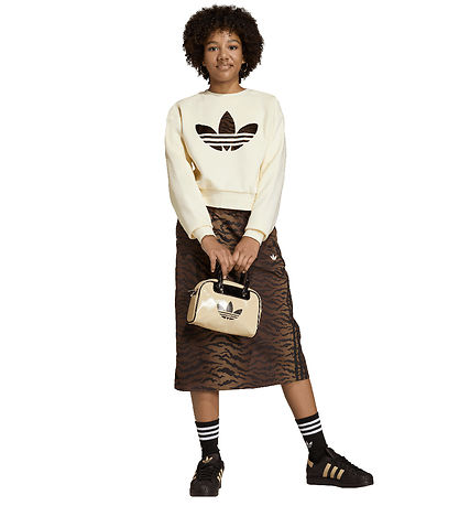 adidas Originals Sweatshirt - Cropped - Cream White m. Logo