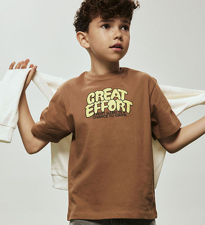 Name It T-shirt - NkmTheo - Toasted Coconut