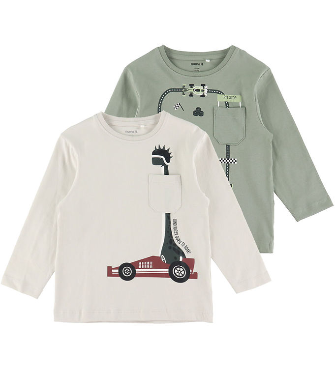 Name It Bluser - 2-Pak - NmmVilian - Pumice Stone/Shadow