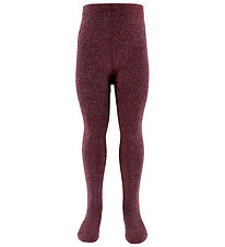 Name It Strømpebukser - NmfRosie - Burgundy/Lurex Silver
