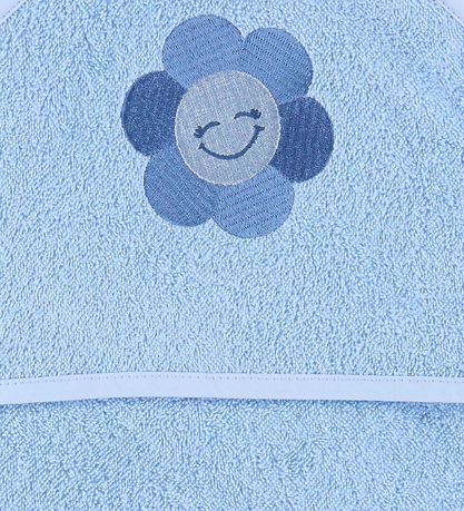 Nørgaard Madsens Badeslag - 75x75 cm - Lyseblå m. Glad blomst